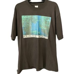 Vintage 90s Claude Monet Water Lillies Art Euro Shirt Adult XL